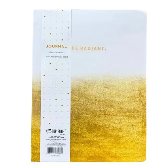 Be Radiant Gold Ombre Flexibound Journal Heavyweight Ruled Paper NEW - Picture 3 of 4